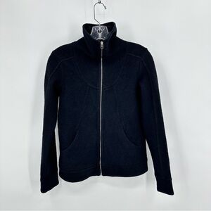 Ibex Alana Zque Wool Sweater Jacket Black Size S